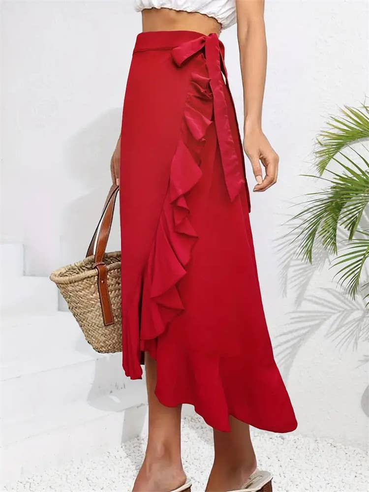 Lace flounder irregular skirt