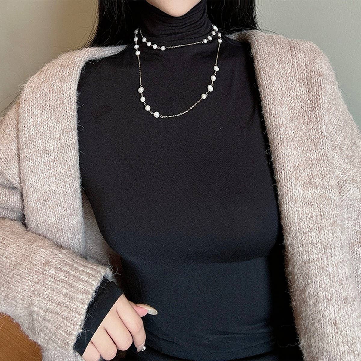 WOMEN'S HIGH-END SPLICING LONG PEARL NECKLACE