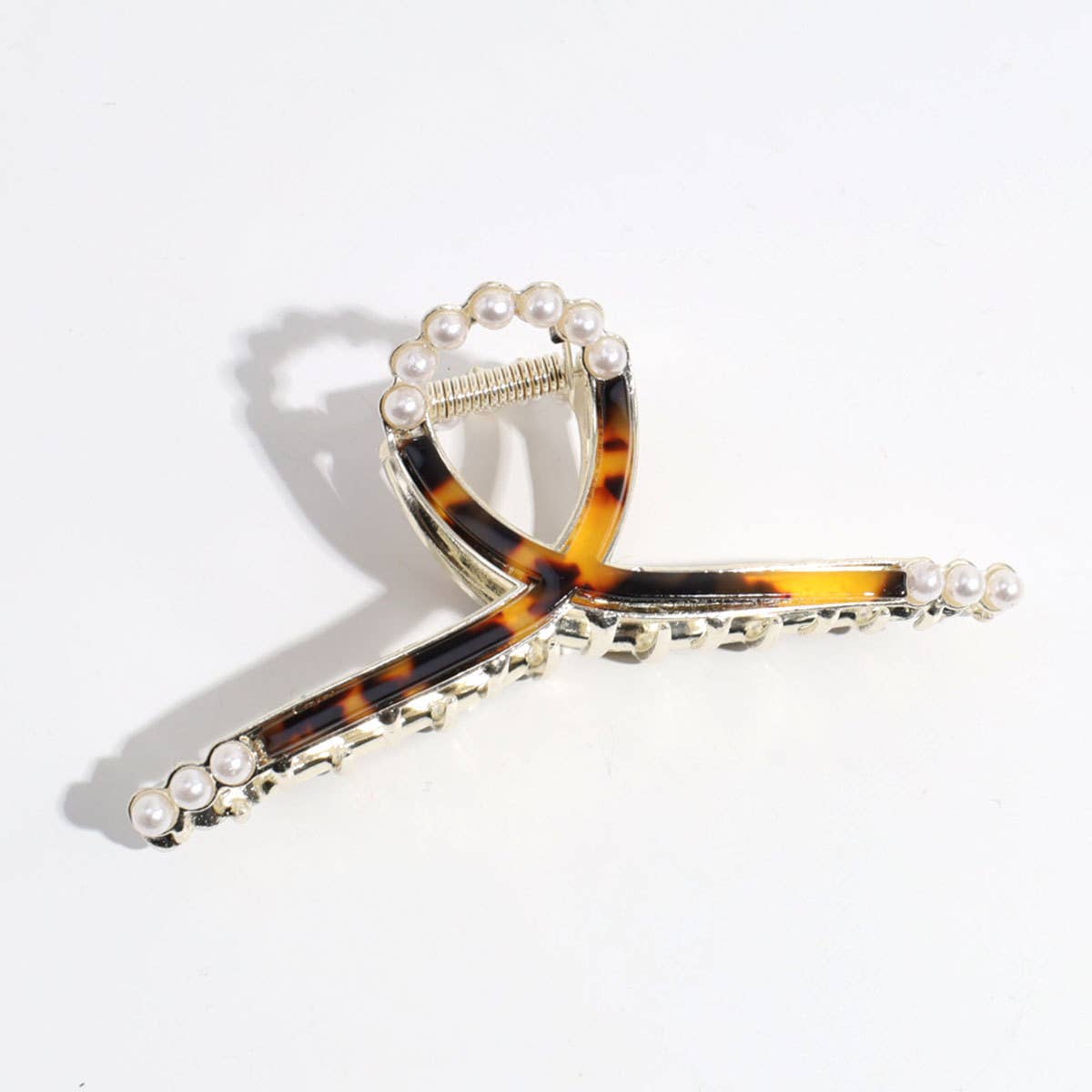 FASHION PERSONALITY LEOPARD PRINT PEARL HAIRPIN_CWAHA2329