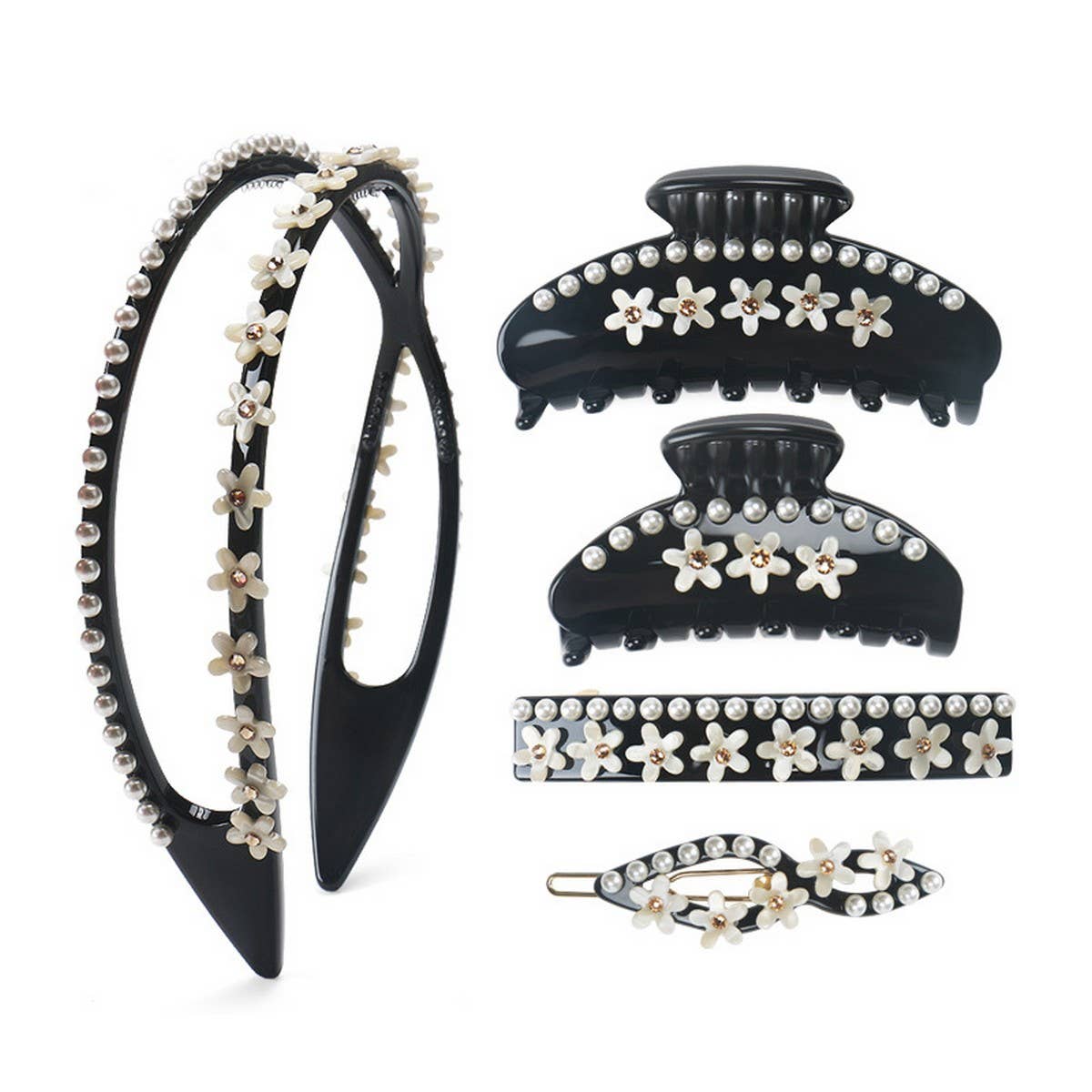 PEARL FLORAL CLIP SHARK CLIP SWEET HAIR CLIP_CWAHA4272