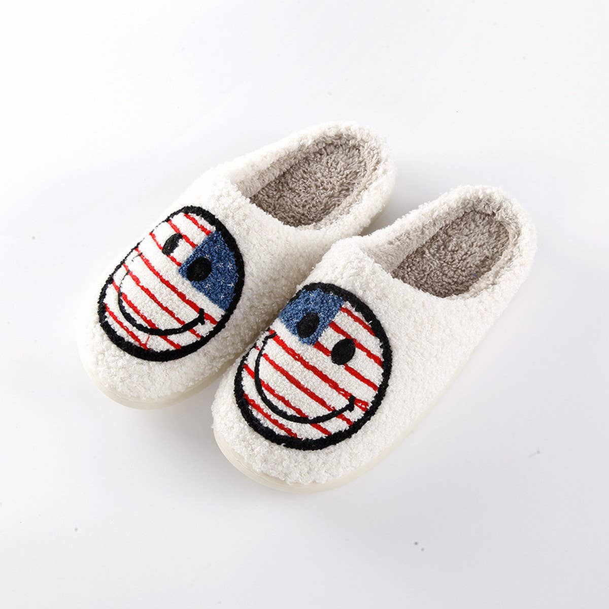 NEW NATIONAL FLAG SMILEY WARM COTTON SLIPPERS