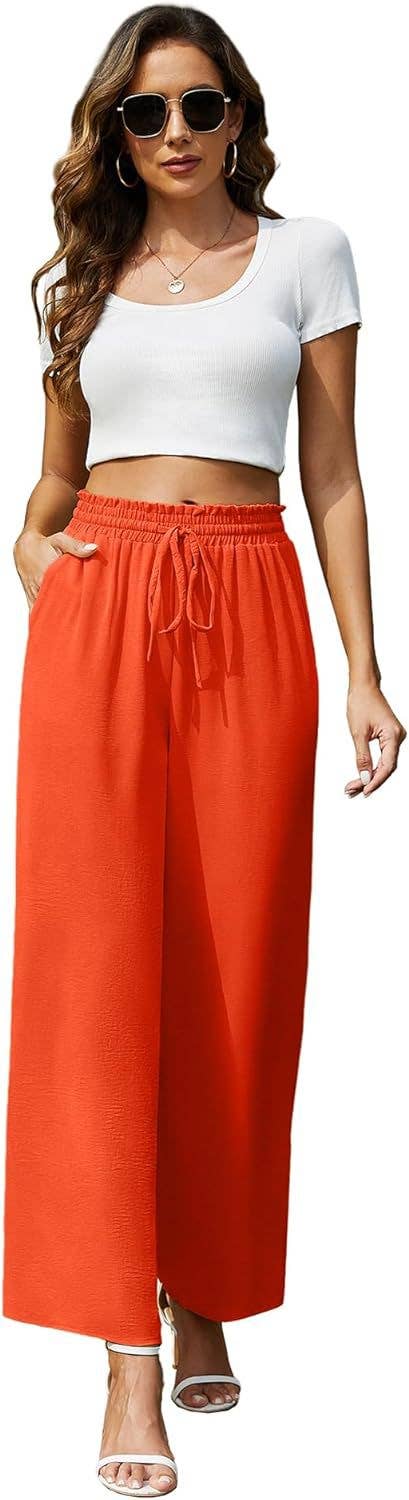 Loose high-waisted and wide-leg trousers