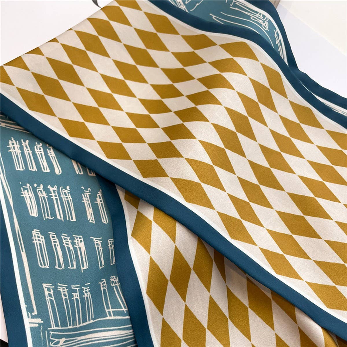 Skinny Silk Scarf for Hair, Neck or Bag Wrap_CWASC1512🎗️