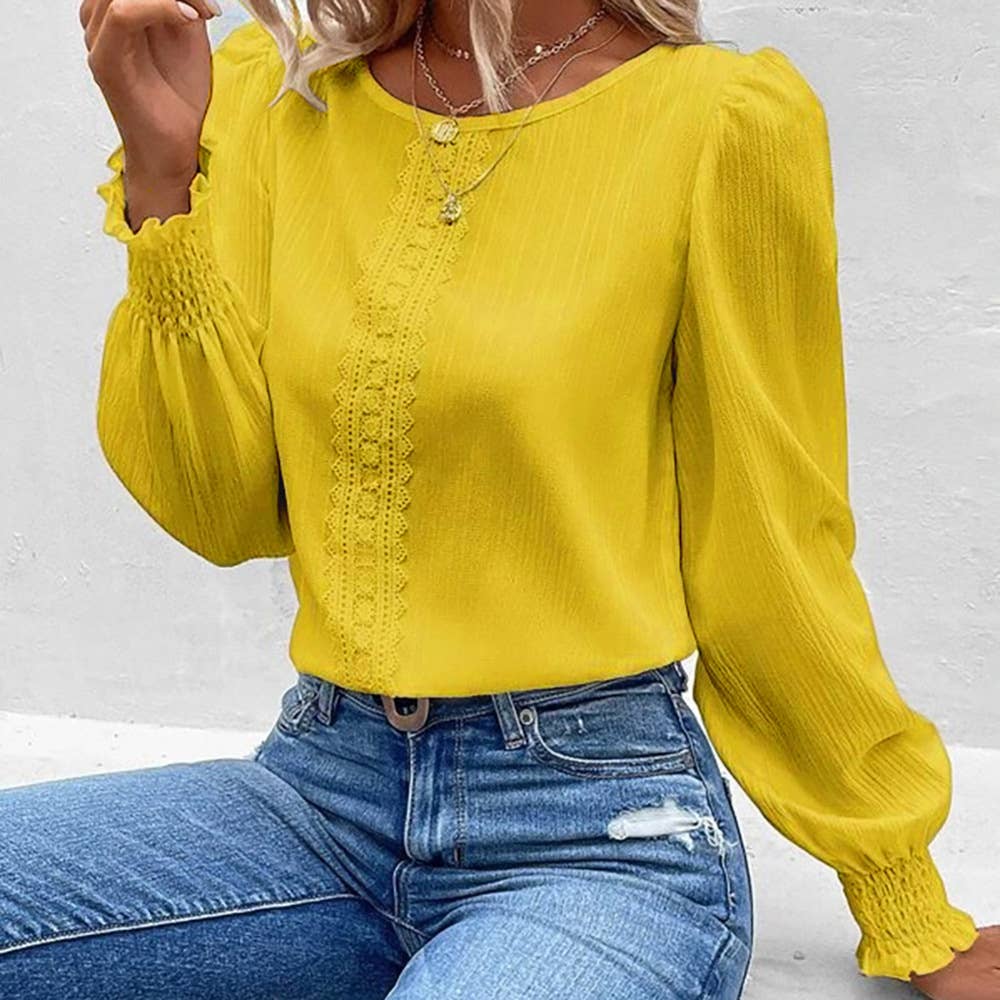 TEMPERAMENT LACE PATCHWORK BLOUSE