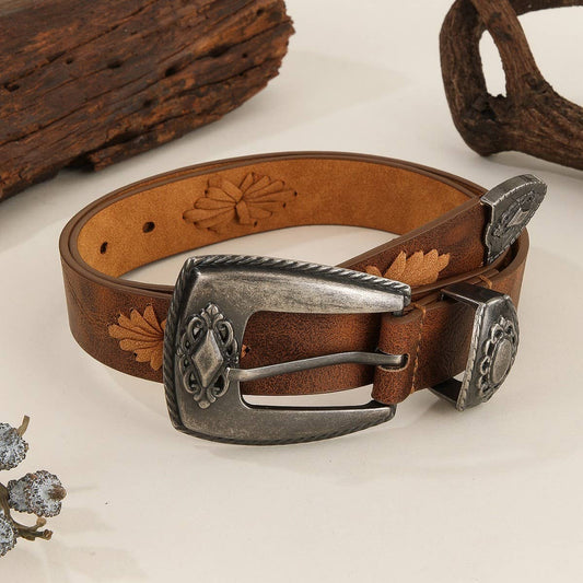 DENIM STYLE HAND-WOVEN STRING PUNK STYLE RIVET BELT