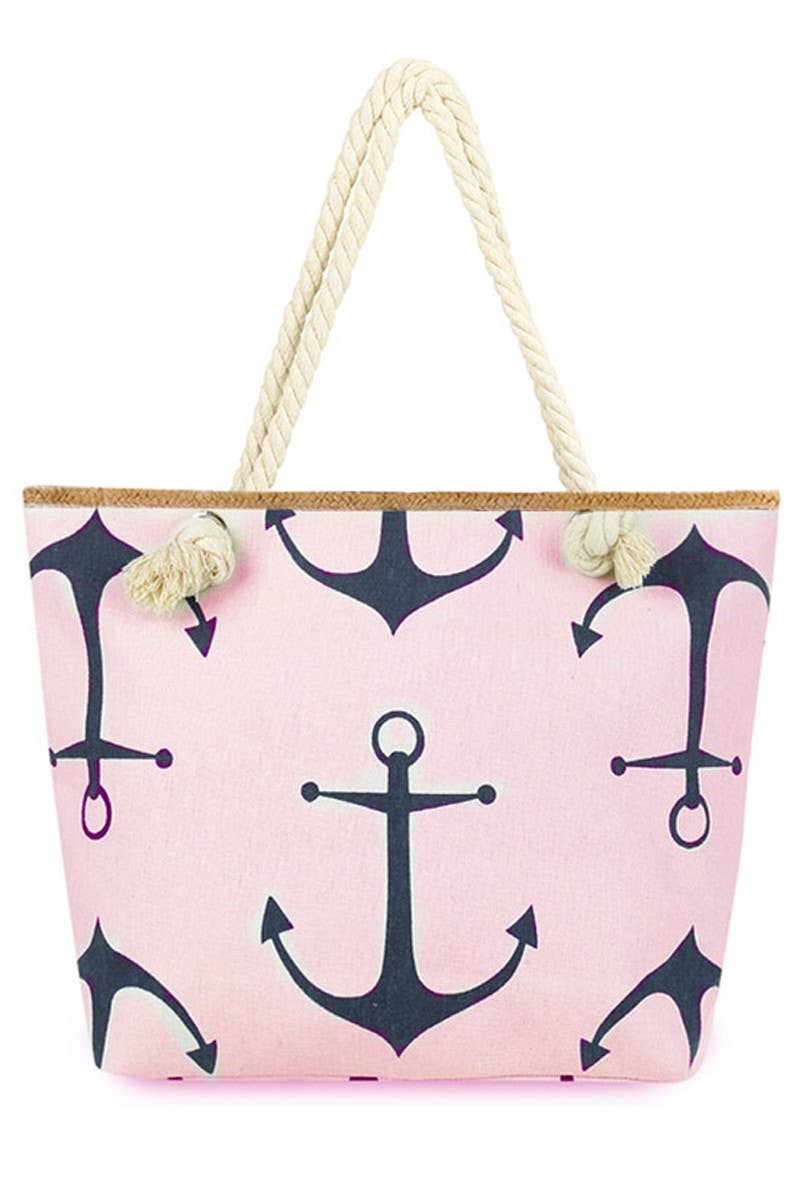 ANCHOR PATTERNED FASHION CASUAL BEACH BAGS_CWAB305