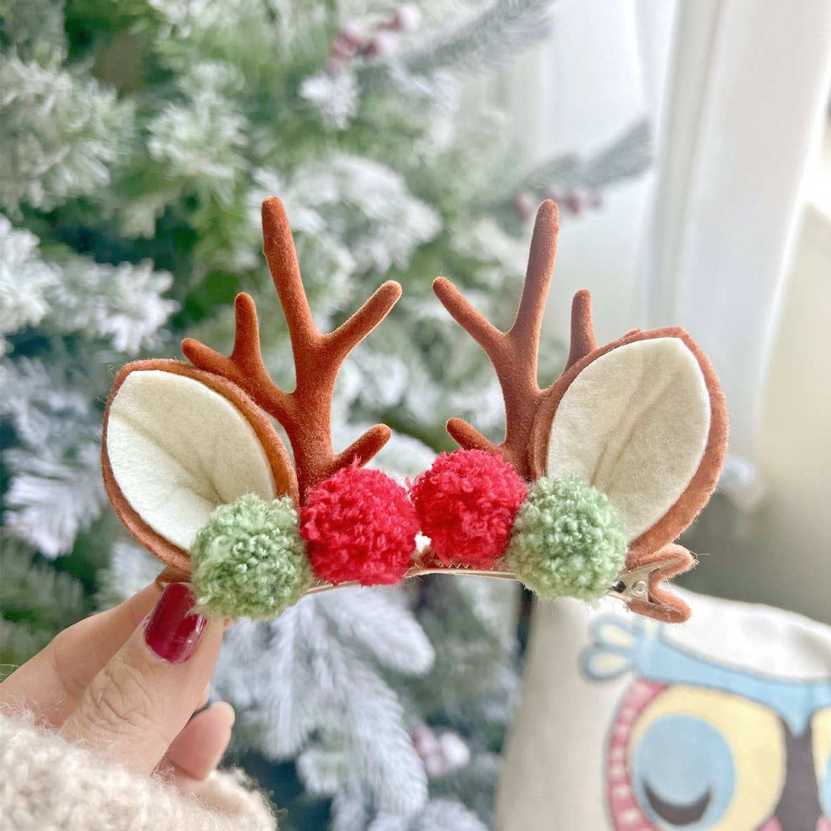CHRISTMAS CUTE ELK ANTLER HEAD ORNAMENT HAIRPIN