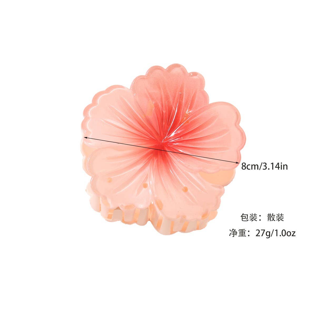 Gradient Flower Hair Claw - Elegant Summer Style