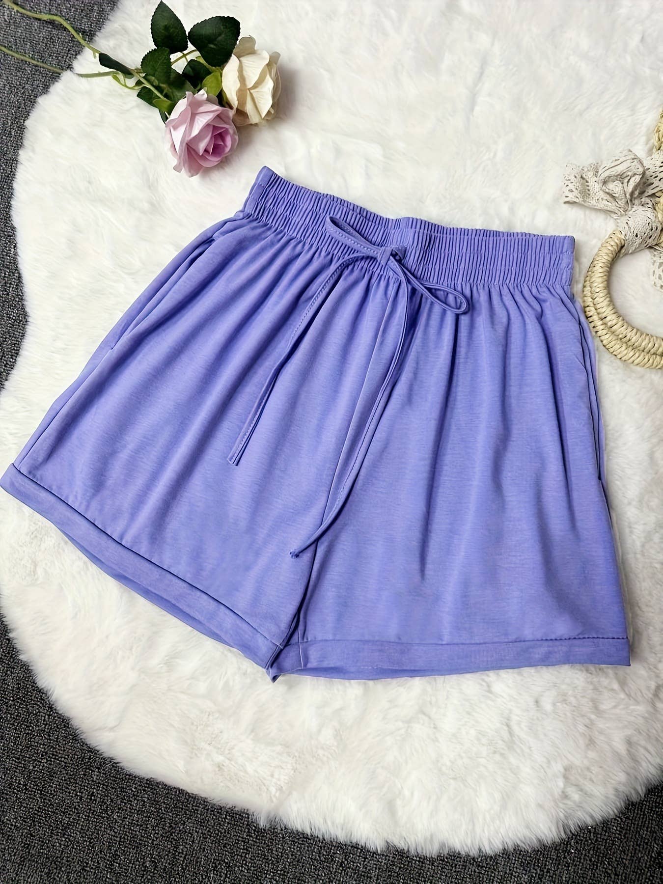 SHORT-SLEEVED, TIGHT-WAISTED AND SHORT PANTS SET_CWSTB00401