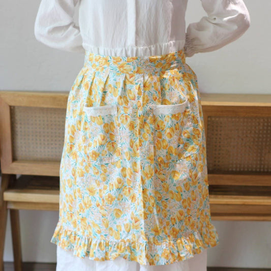 SMALL FRESH LOLITA TULIP APRON HALF-LENGTH APRON_CWMM5822