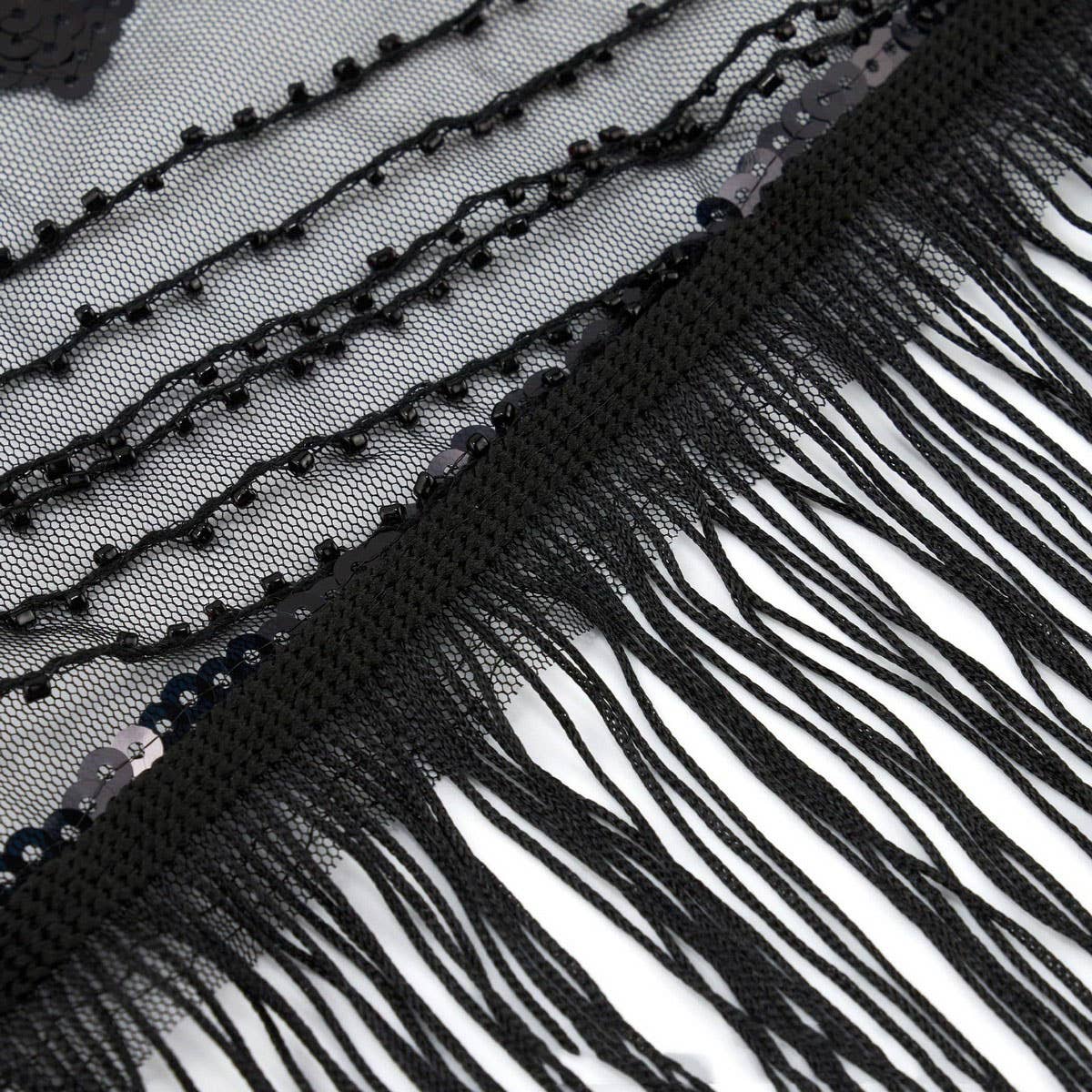 Elegant Sheer Sequin Fringe Wrap ? Formal Dress