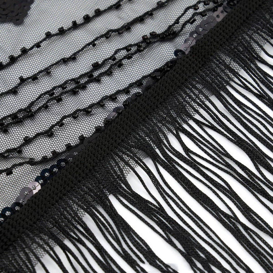 Elegant Sheer Sequin Fringe Wrap ? Formal Dress