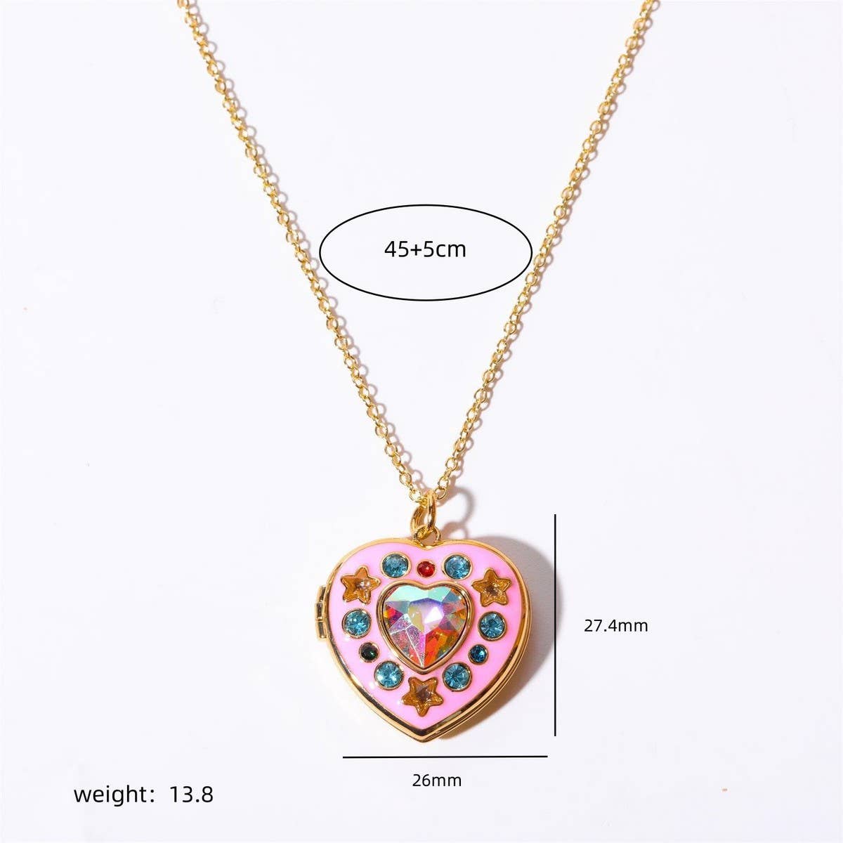 DOPAMINE LOVE RHINESTONE NECKLACE FOR WOMEN