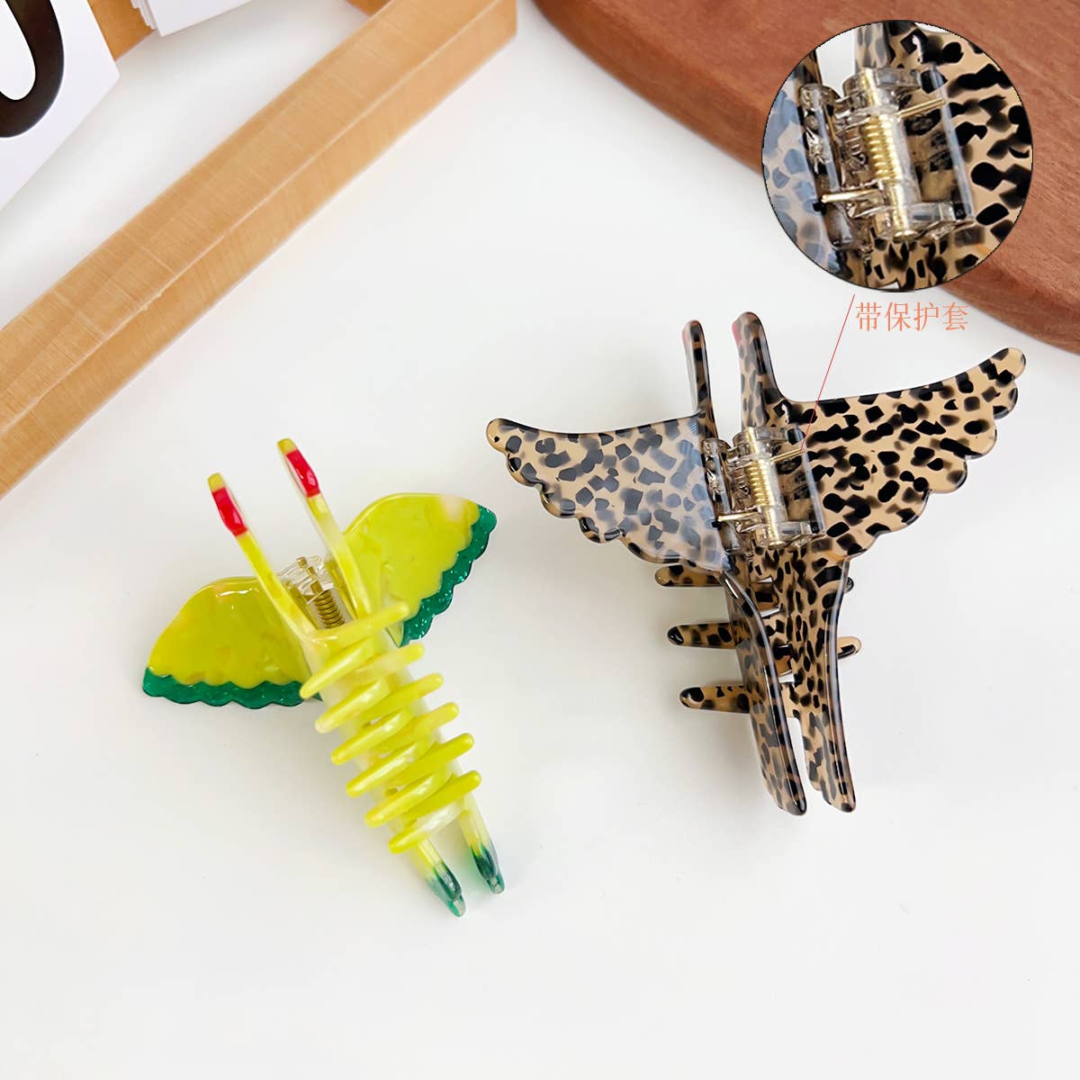 Parake-like acetate board hair clip headwear