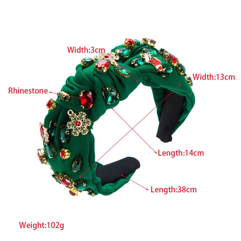 CHRISTMAS HEADBAND KNOTTED BY HAND SEWING