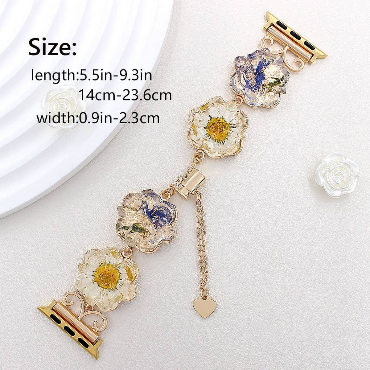 IWATCH8-1 TRANSPARENT DAISY DRIED FLOWER STRAP