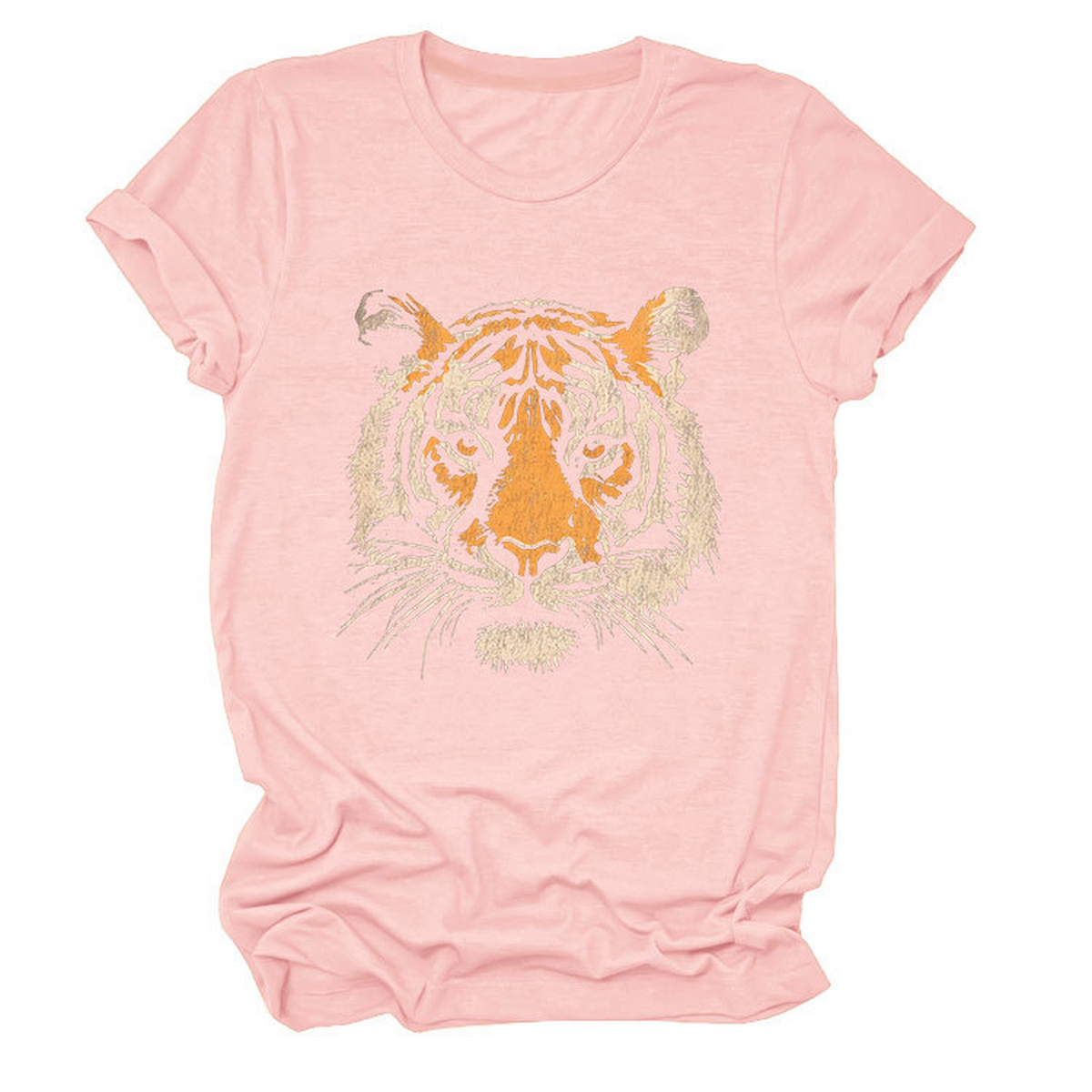 Women??¢s Summer Tee with Stylish Tiger Print_CWTTSL0494