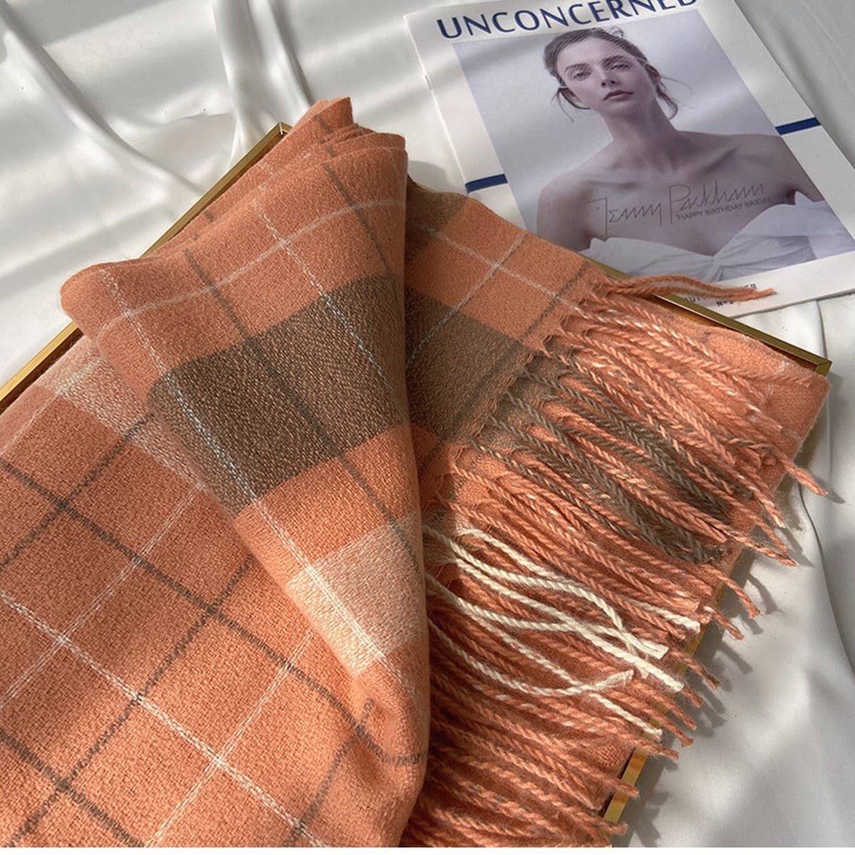 Plaid Scarf Shawl ??Classic Tartan Winter Wrap_CWASC1455