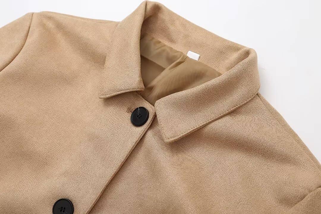 SINGLE-BREASTED LONG-SLEEVED COAT WITH POCKETS