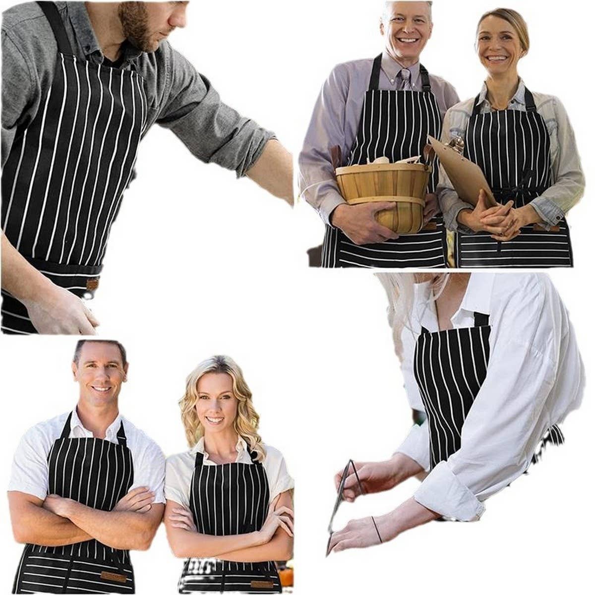 CWMM1817_Striped Multi Purpose Apron With Pocket
