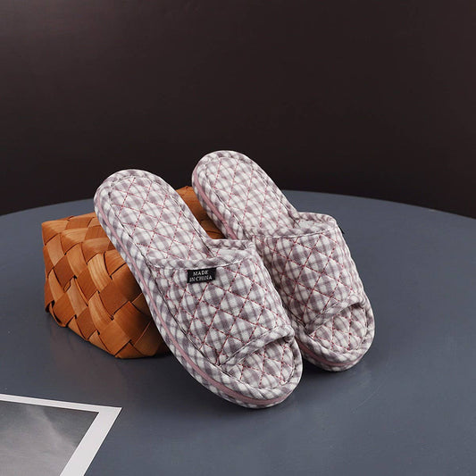 Thick Cotton Indoor Slippers with Fabric Sole