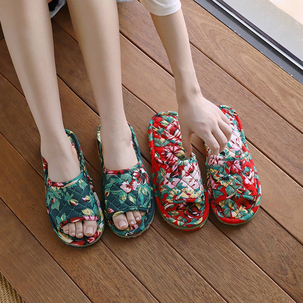 Washable Fabric Slippers for Women, Indoor Use