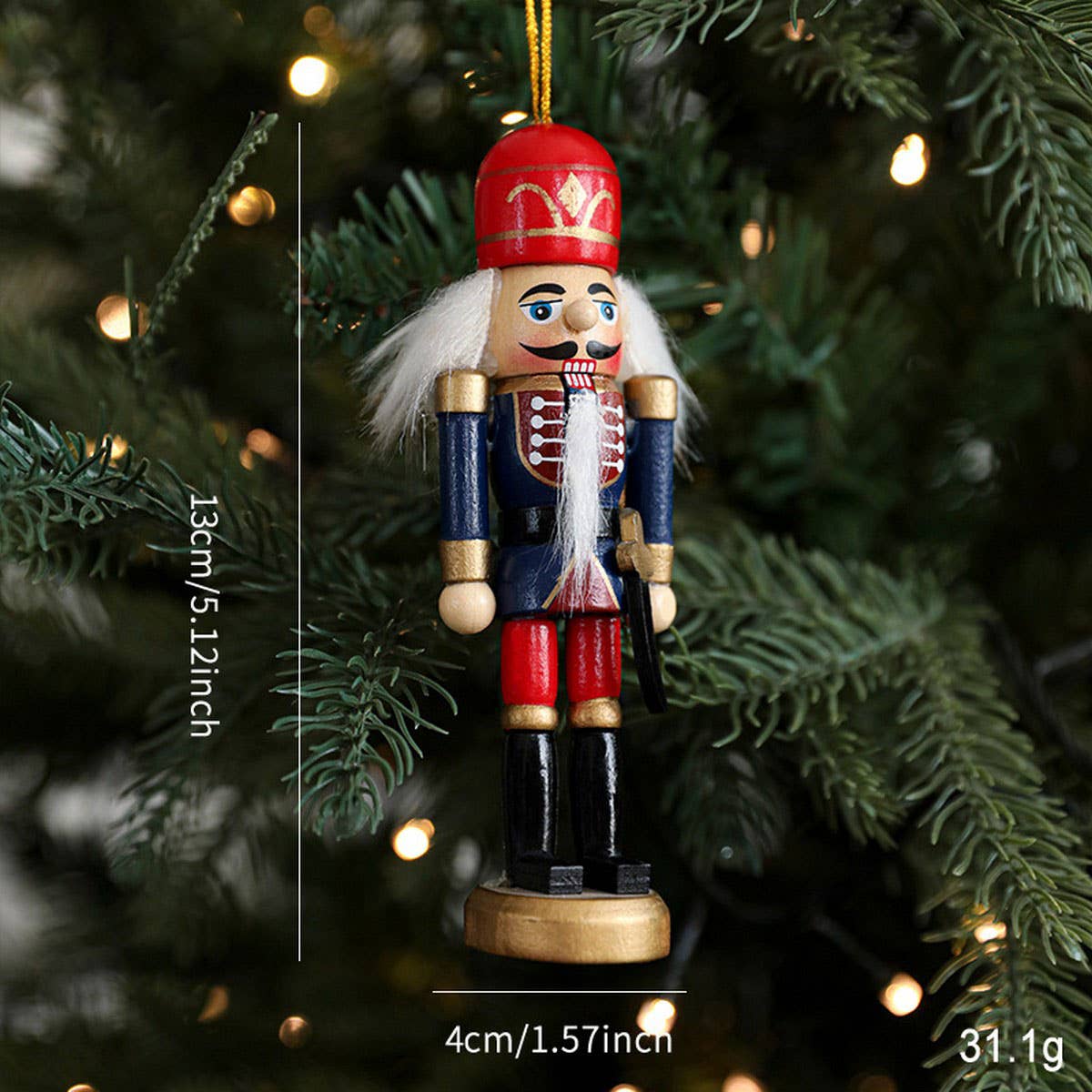Painted Wooden Nutcracker Soldier Christmas Decor_CWMM9738