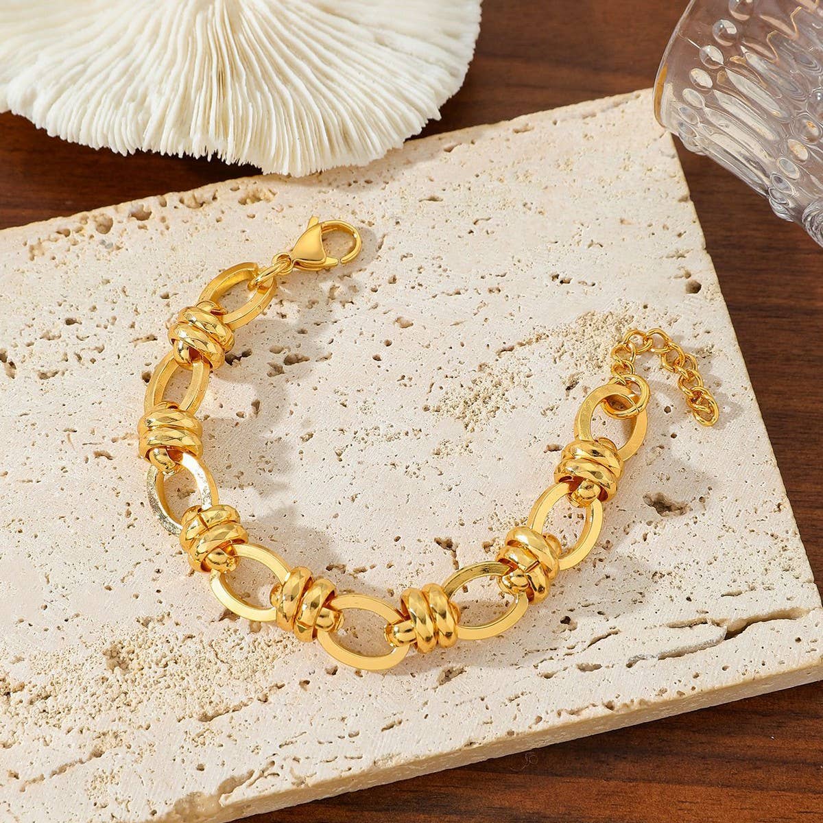 VERSATILE 18K GOLD TITANIUM STEEL BRACELET