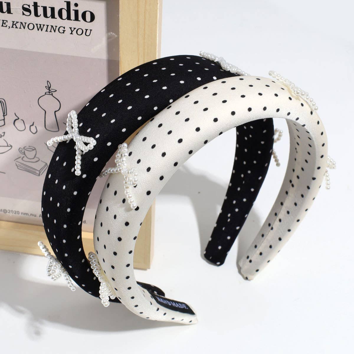 FASHIONABLE AND SIMPLE PEARL BOW DOT HEADBAND_CWAHA2248