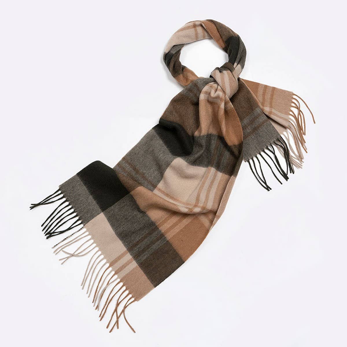 100% Wool Plaid Scarf ??Soft Reversible Wrap_CWASC2348