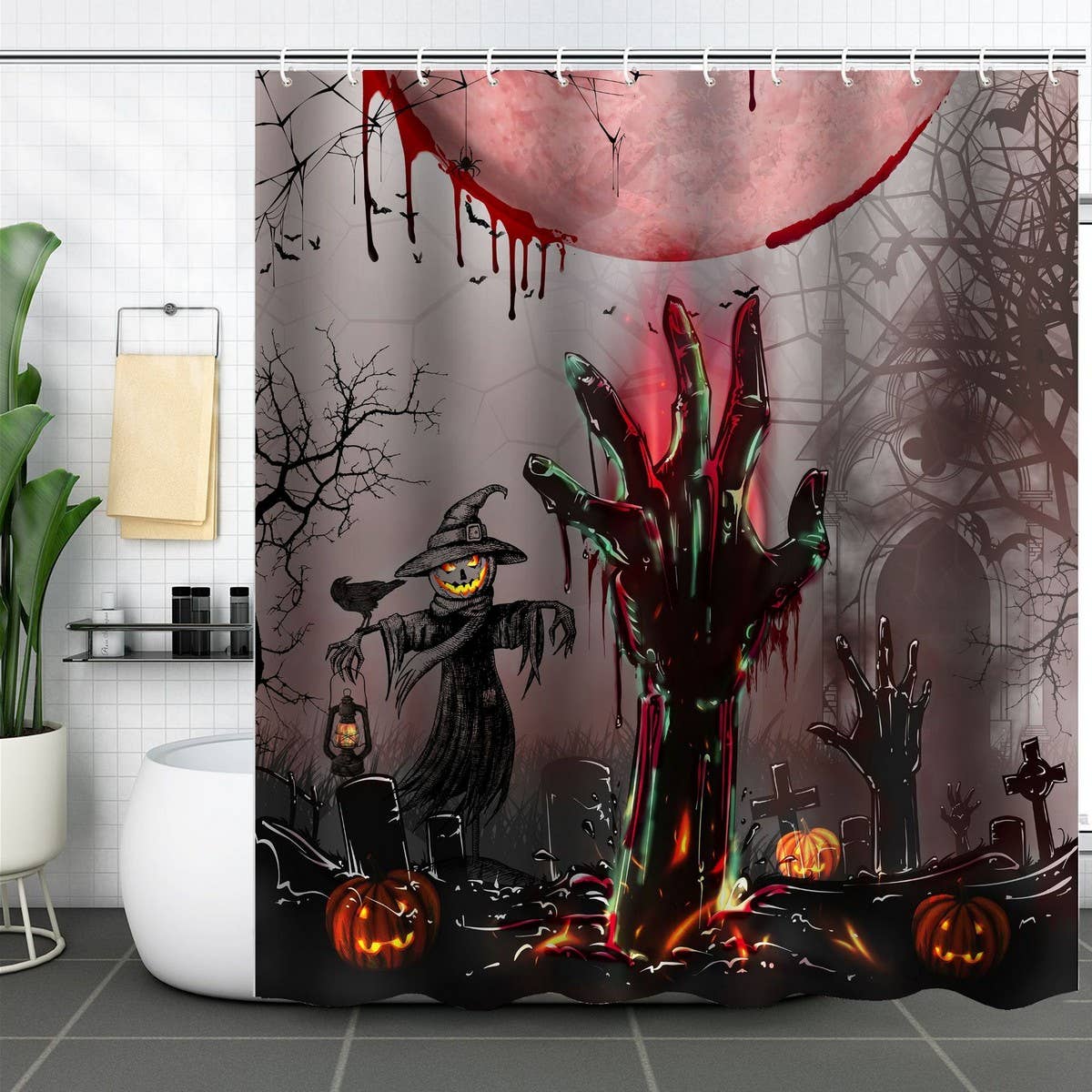 HALLOWEEN EASTER WATERPROOF SHOWER CURTAIN