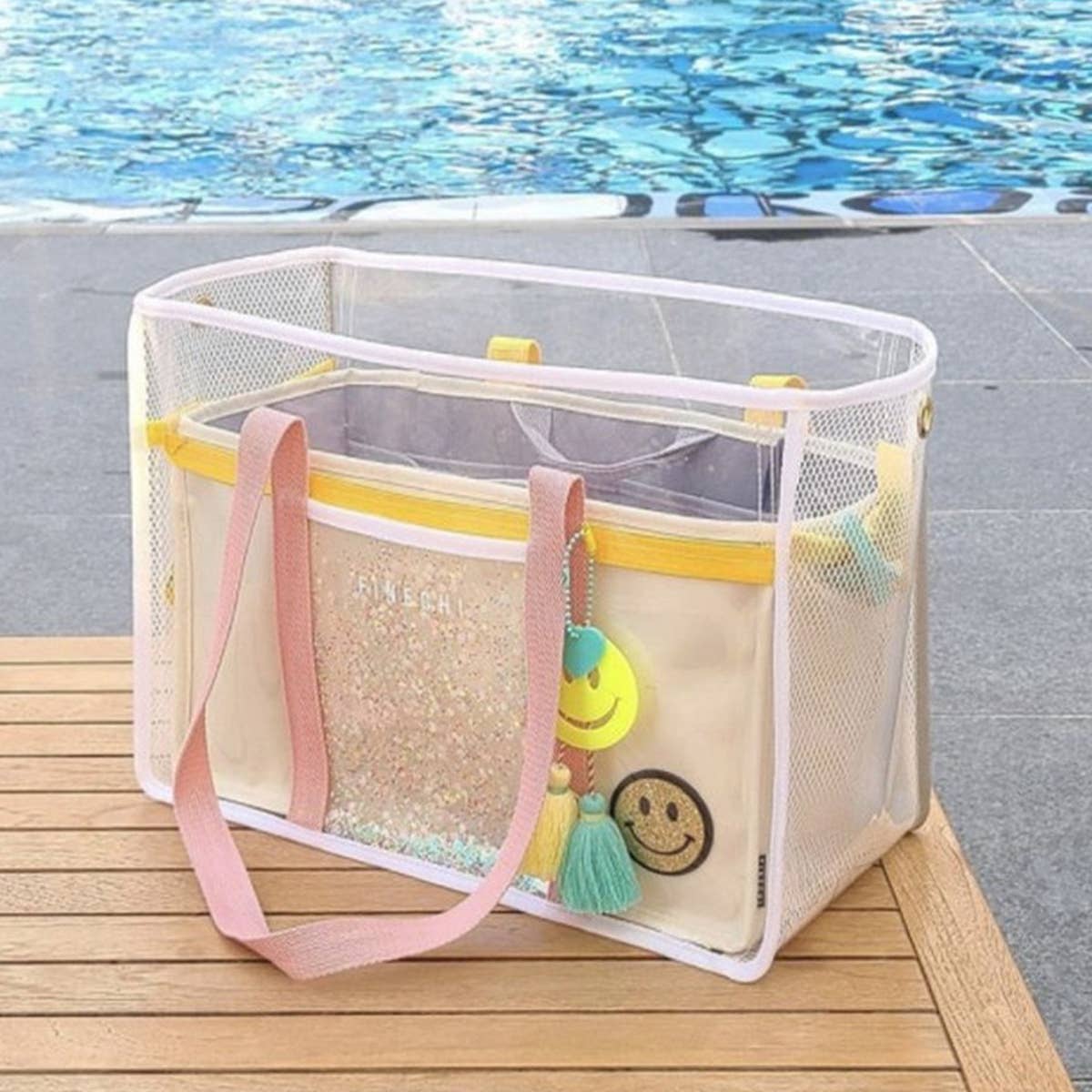 Large Clear Jelly Beach Tote, Waterproof Travel Bag_CWAB1927