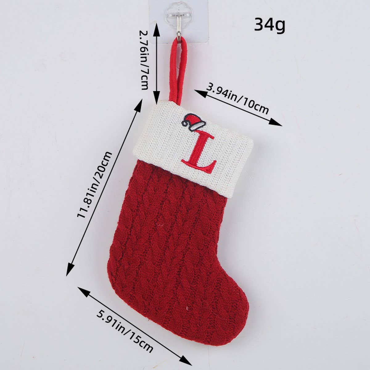 CLASSIC RED LETTER WOOL KNITTED CHRISTMAS SOCKS