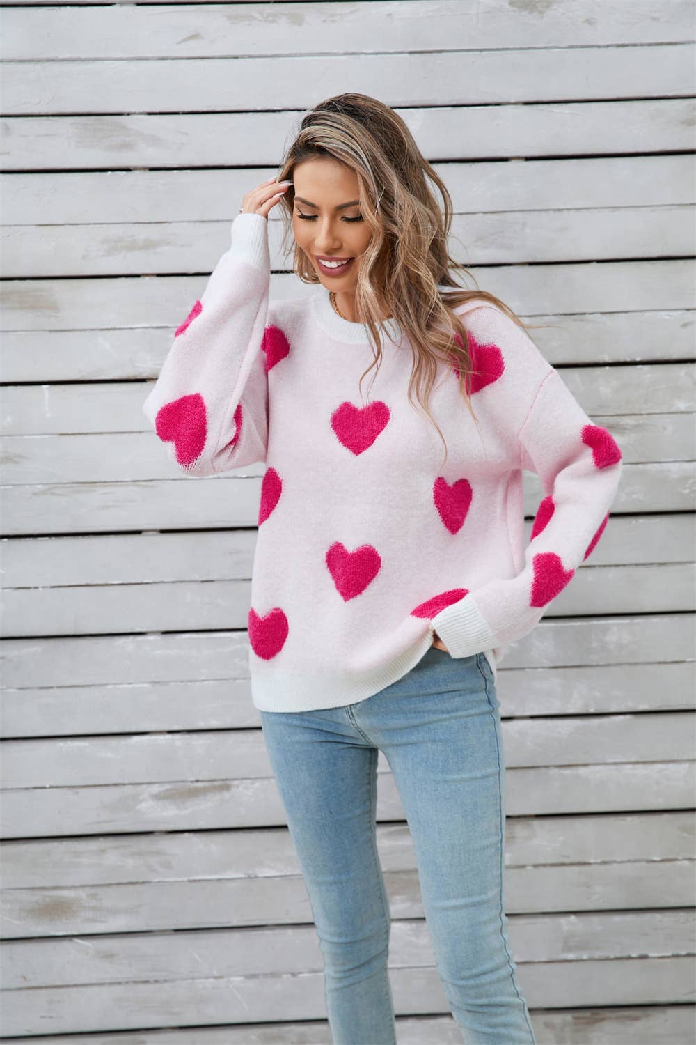 VALENTINE'S DAY LOVE LONG-SLEEVED KNIT SWEATER