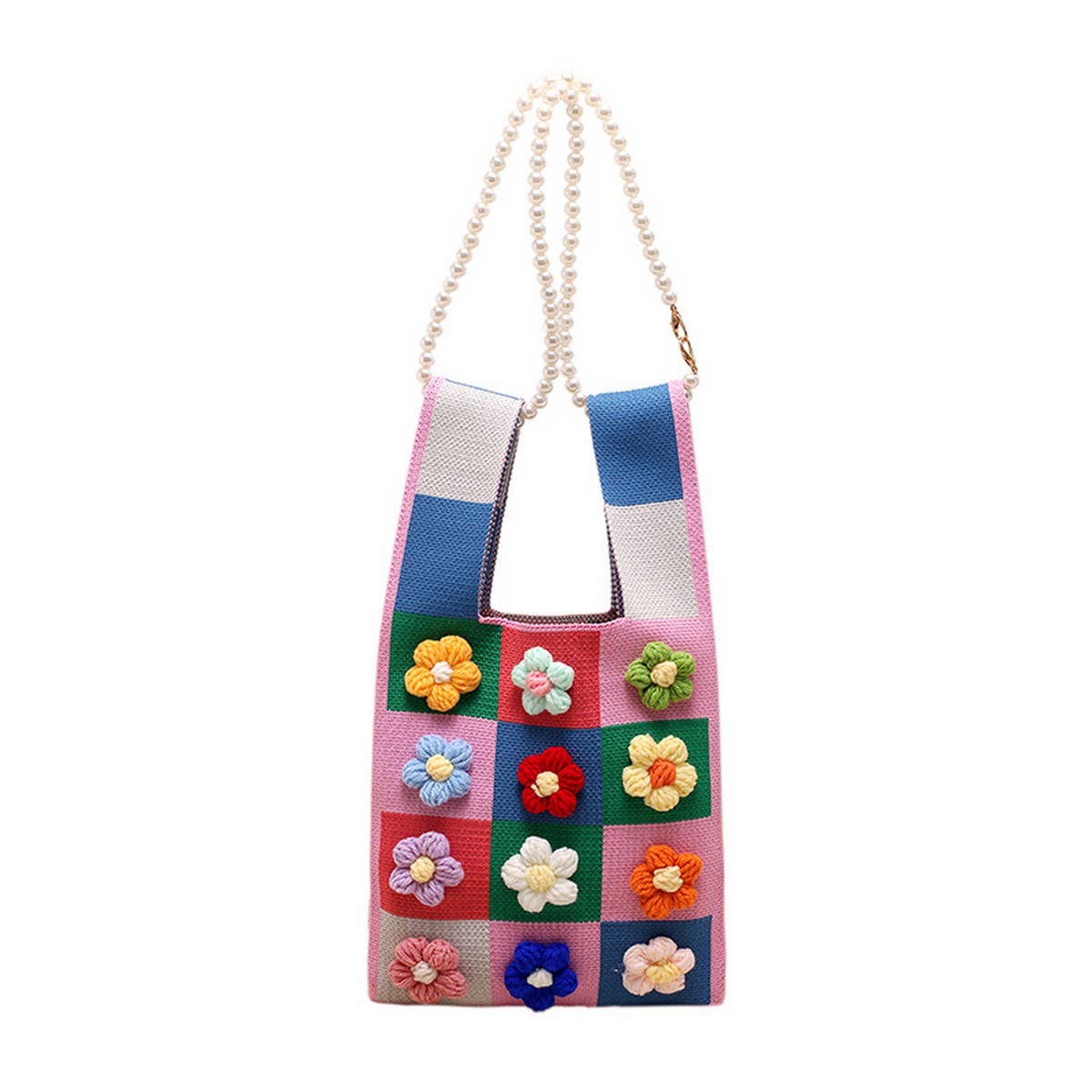 FASHION SIMPLE KNITTED FLOWER TOTE BAG_CWAB2419