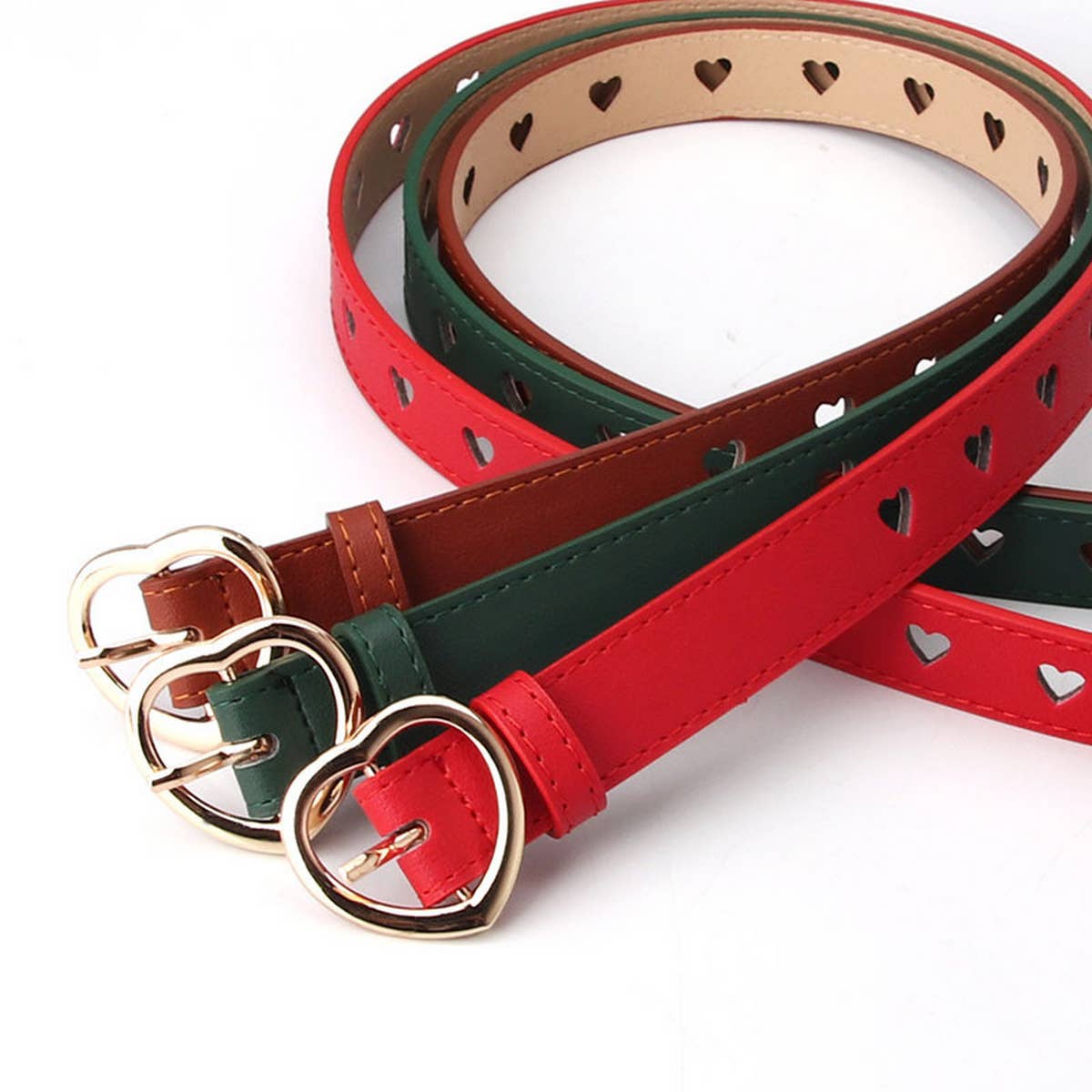 CWABE0910_VERSATILE HEART HOLLOW PIN BUCKLE BELT