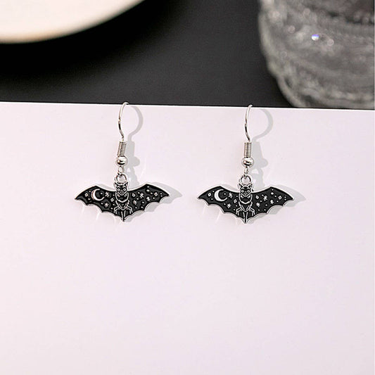 DARK HALLOWEEN FUNNY CREATIVE BAT EARRINGS