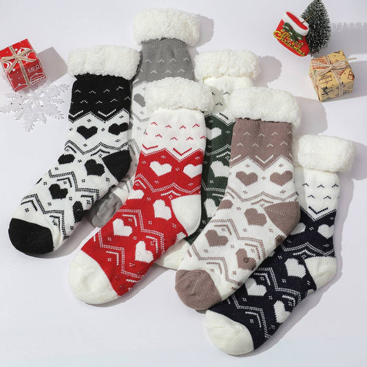 LOVE HEART FLOOR SOCKS FUZZY INDOOR SLIPPER SHOES