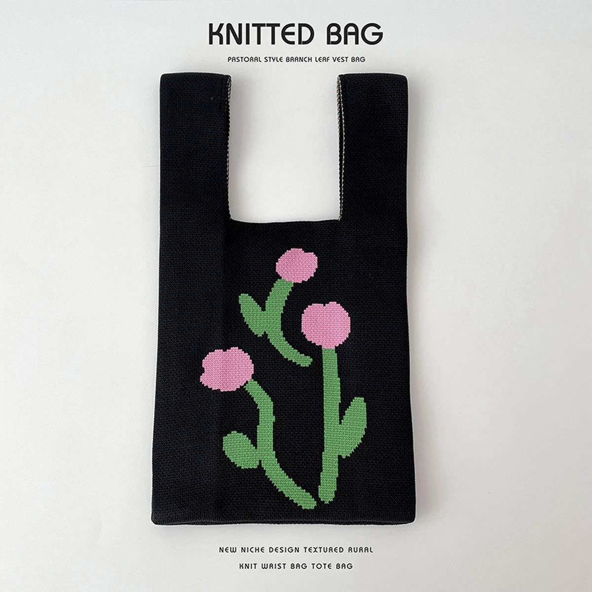 CUTE CARTOON ANIMAL KNITTED SHOULDER BAG HANDBAG_CWAB2397