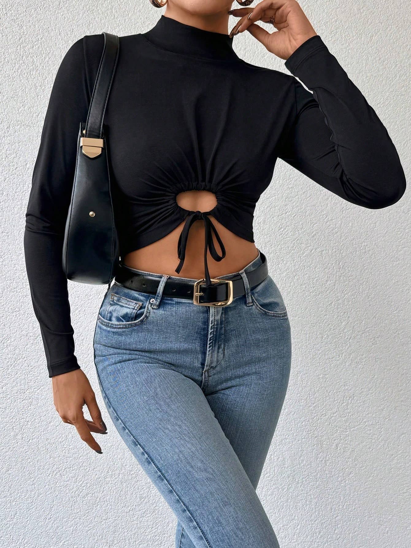 SWEET AND SPICY T-SHIRT HALF NECK SHORT CROP TOP