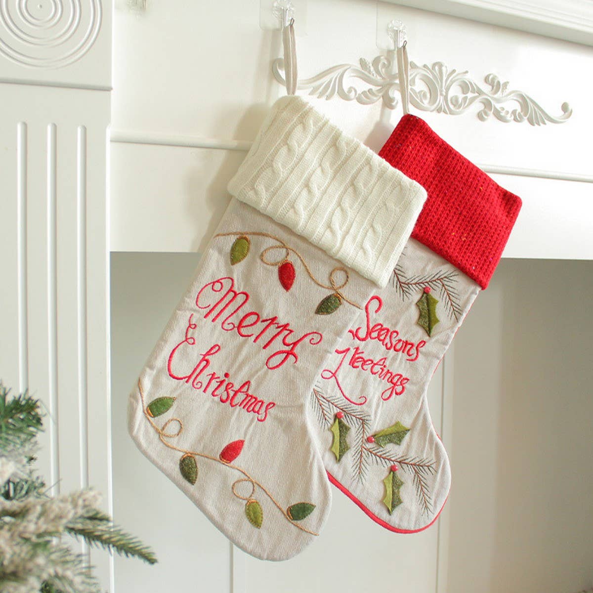 NEW CHRISTMAS KNITTED SOCKS CANDY BAG ORNAMENTS