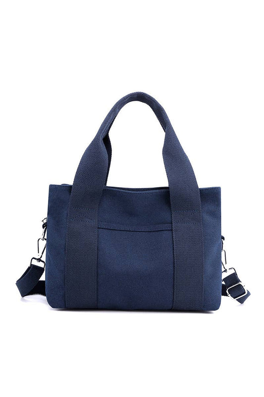 SIMPLE SQUARE HANDLE CANVAS CROSS BODY BAG_CUAB0105