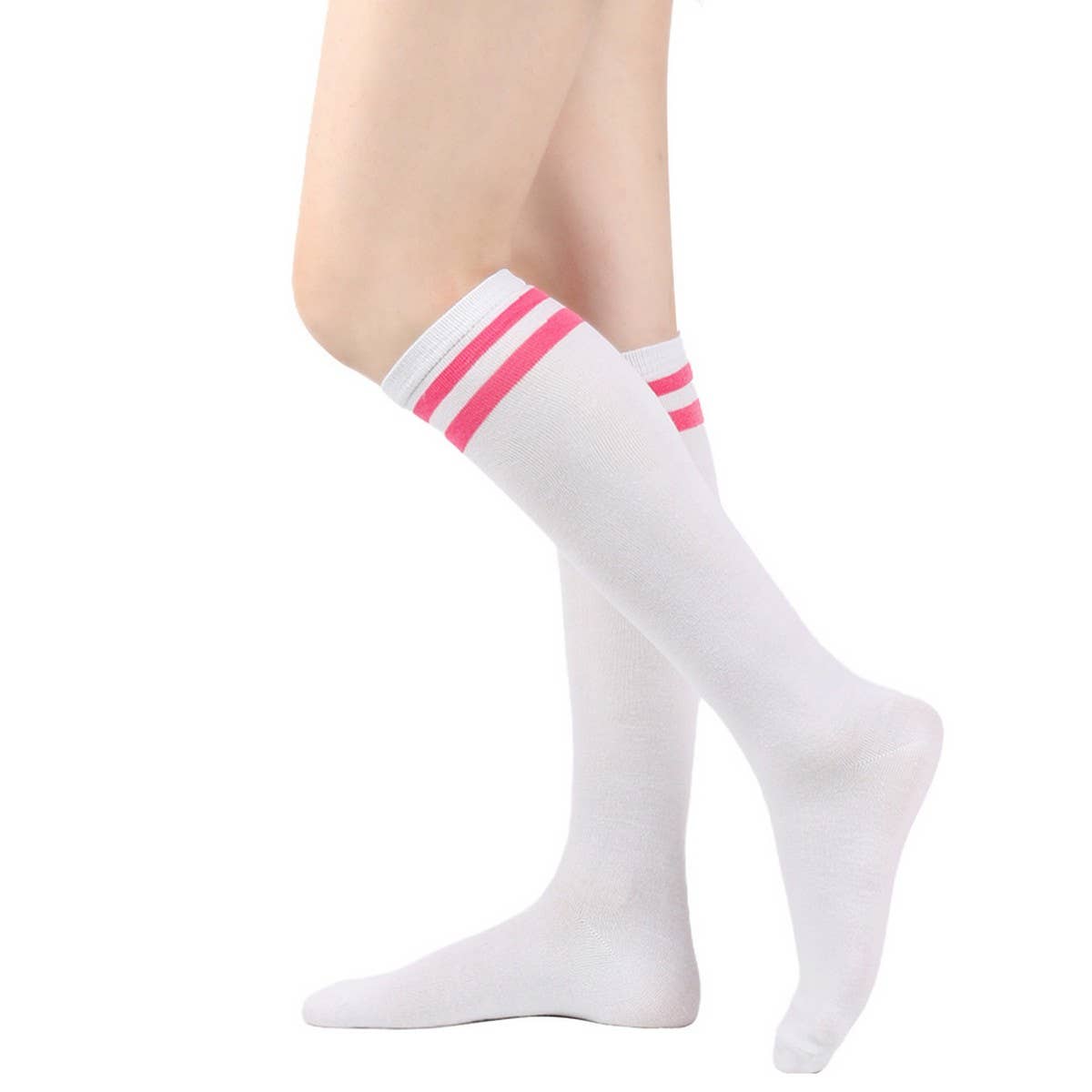 CWMS02670_STRIPED KNEE HIGH SOCKS WOMEN GIRL STYLE