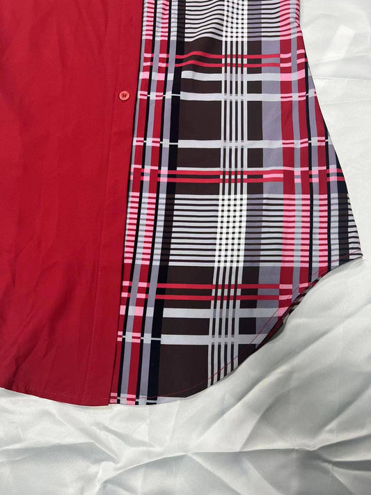 STYLISH LAPEL SINGLE BREASTED LOOSE SAG SHIRT