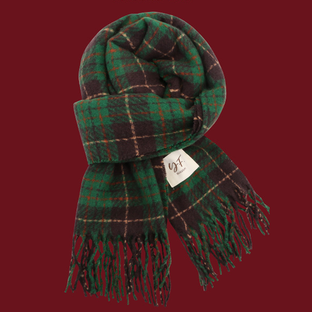 Red Faux Cashmere Scarf for Winter ??œChristmas Gift_CWASC0139