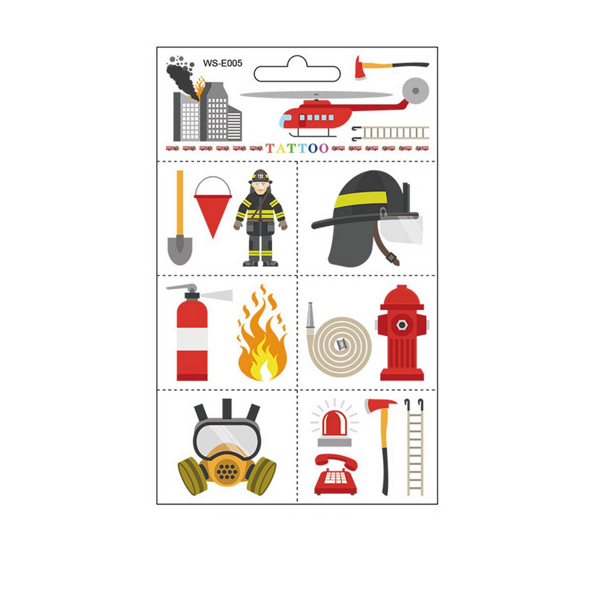 Kids Waterproof Fire Truck Tattoos for Safety Week