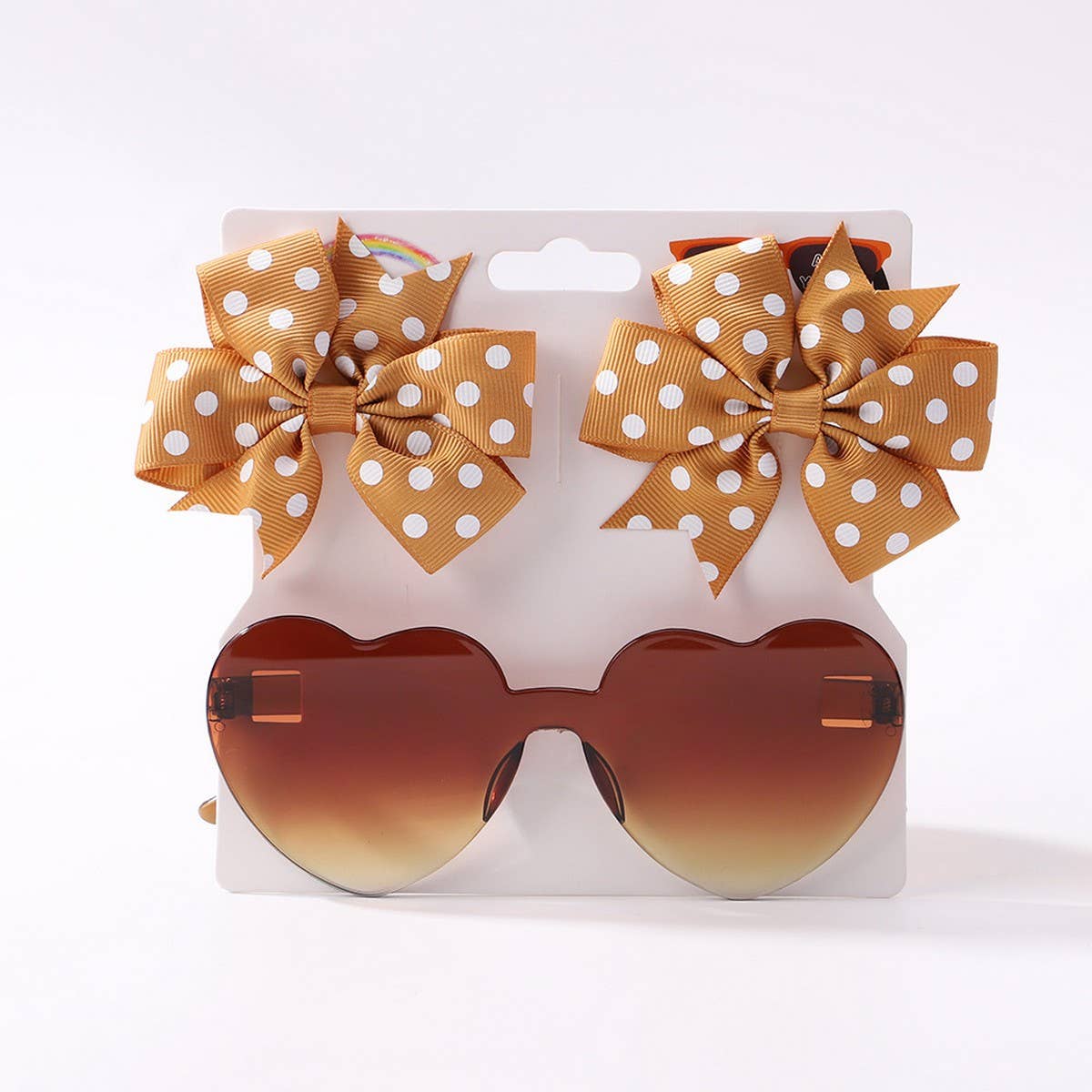 Kids Polka Dot Grosgrain Bow Hair Clip &Sunglasses
