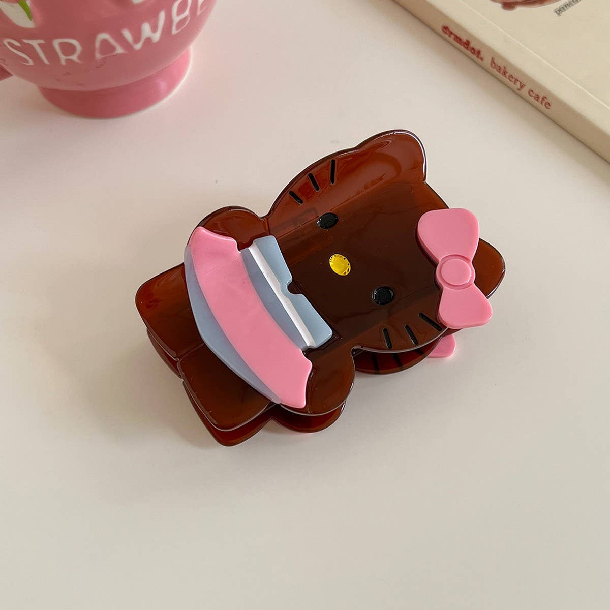 Cute cartoon cat hair claw acetate hairpin