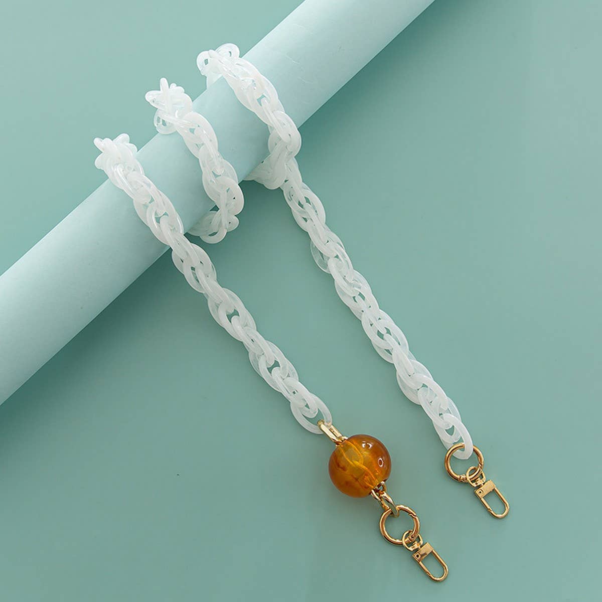 Resin Acrylic Large Lantern Beads Bag Chain Strap_CWMM5106