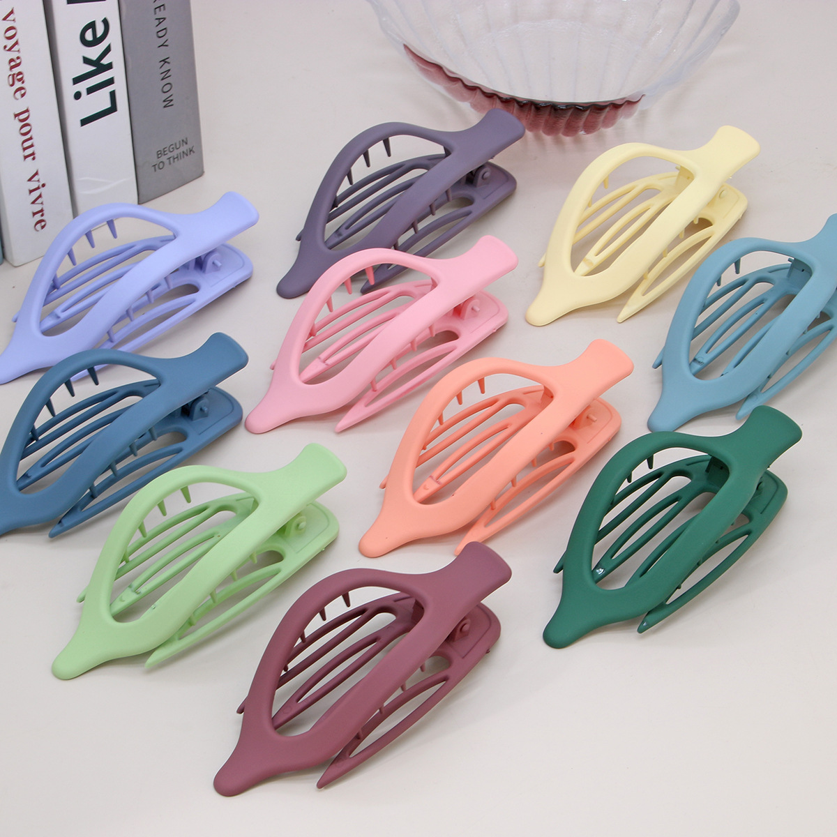 Leaf Oval Hair Clip ??Minimalist Claw Barrette_CWAHA6511